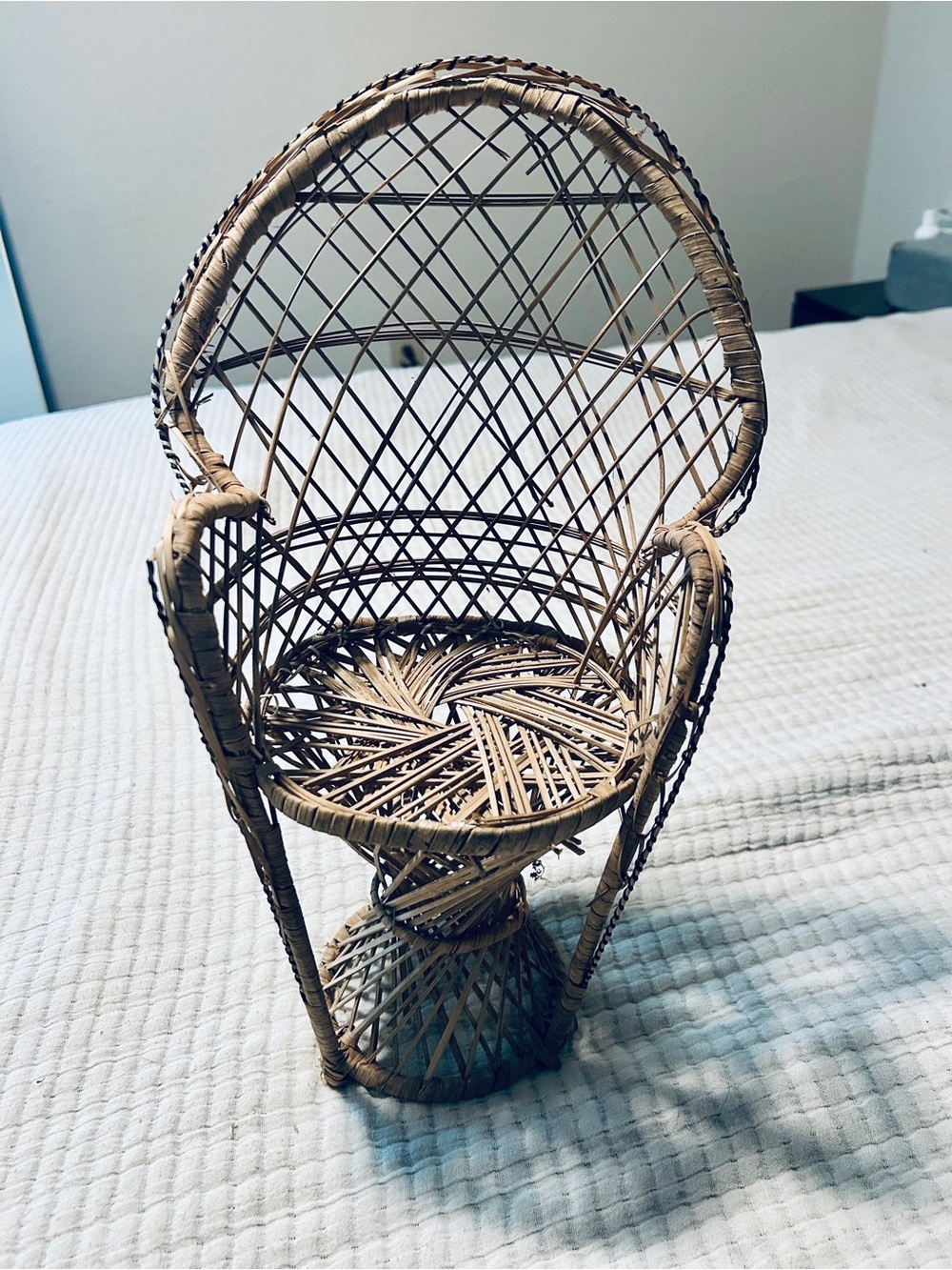 Woven Rattan Peacock Style Miniature Chair - Picture 3 of 3